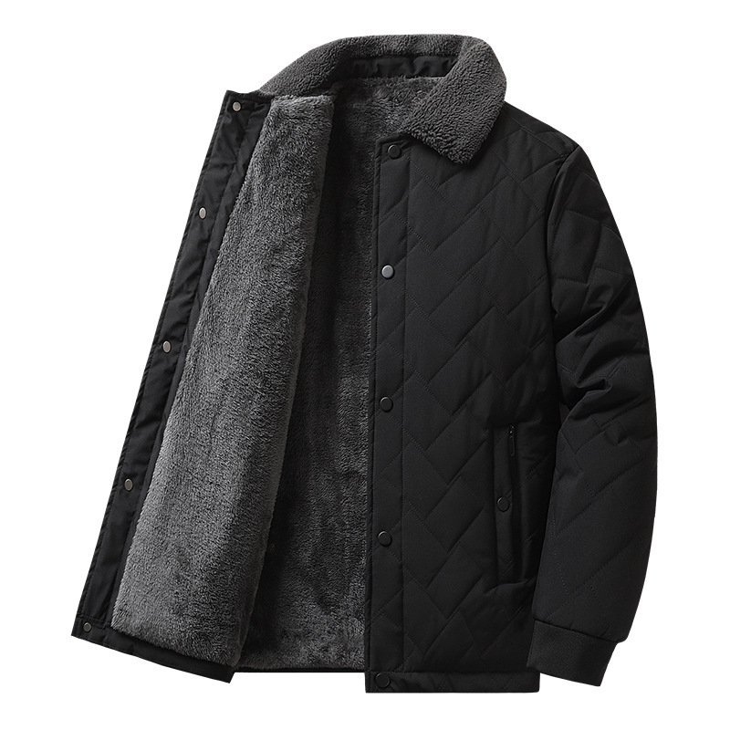 Ropa de invierno chaqueta de algodón hombre de mediana edad y chaqueta de algodón de invierno caliente papá con solapa de algodón tamaño grande
