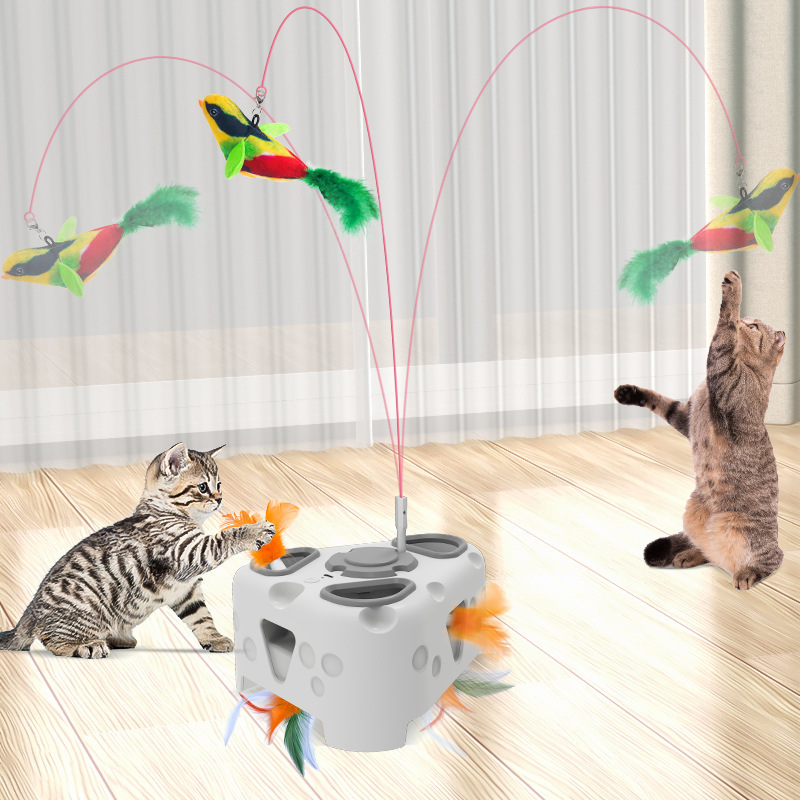 スマートな電気猫のおもちゃは、猫の棒をからかう猫のおもちゃが飛ぶ小鳥が自動的に猫をからかう器です。|undefined