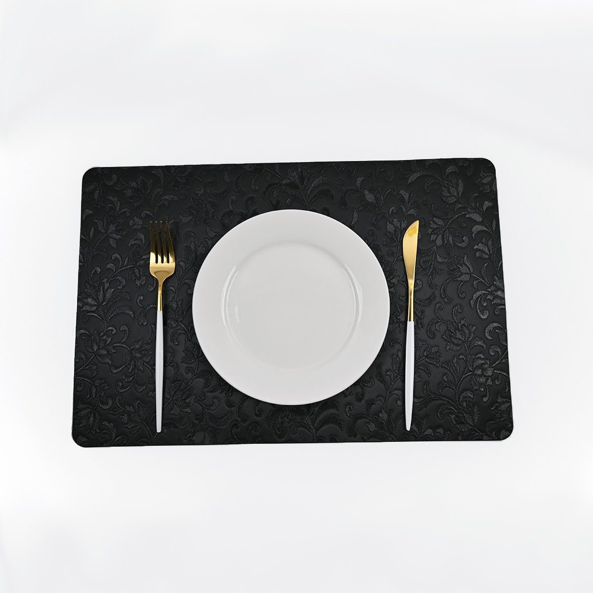 Cojín de cuero bordado imitación cojín de PVC cojín occidental de lujo ligero nórdico retro impermeable aislamiento térmico cojín de mesa restaurante hotel al por mayor