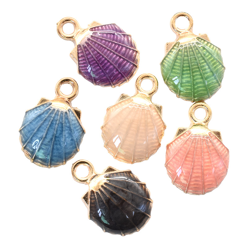 Alloy Material 1 Piece Alloy Shell Multicolor Starfish Ocean Pendant DIY Jewelry Accessories