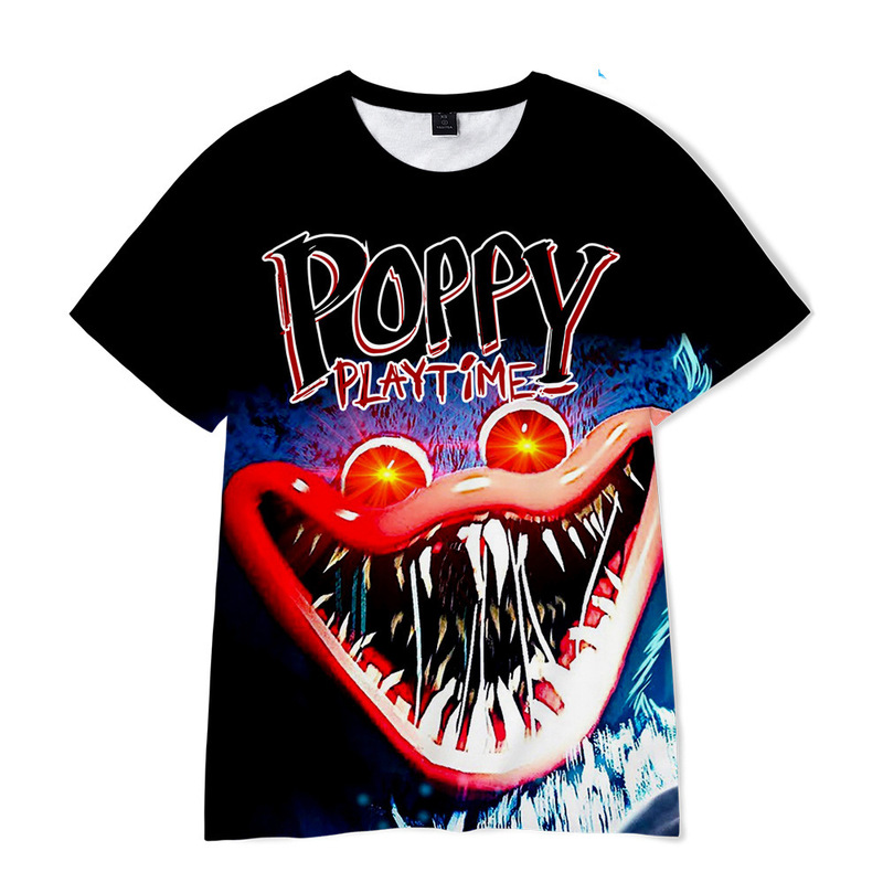 Poppy playtime Bobby's Time T-shirt Sausage Monster Cartoon Print Summer Adult Children's Wear Short Sleeve