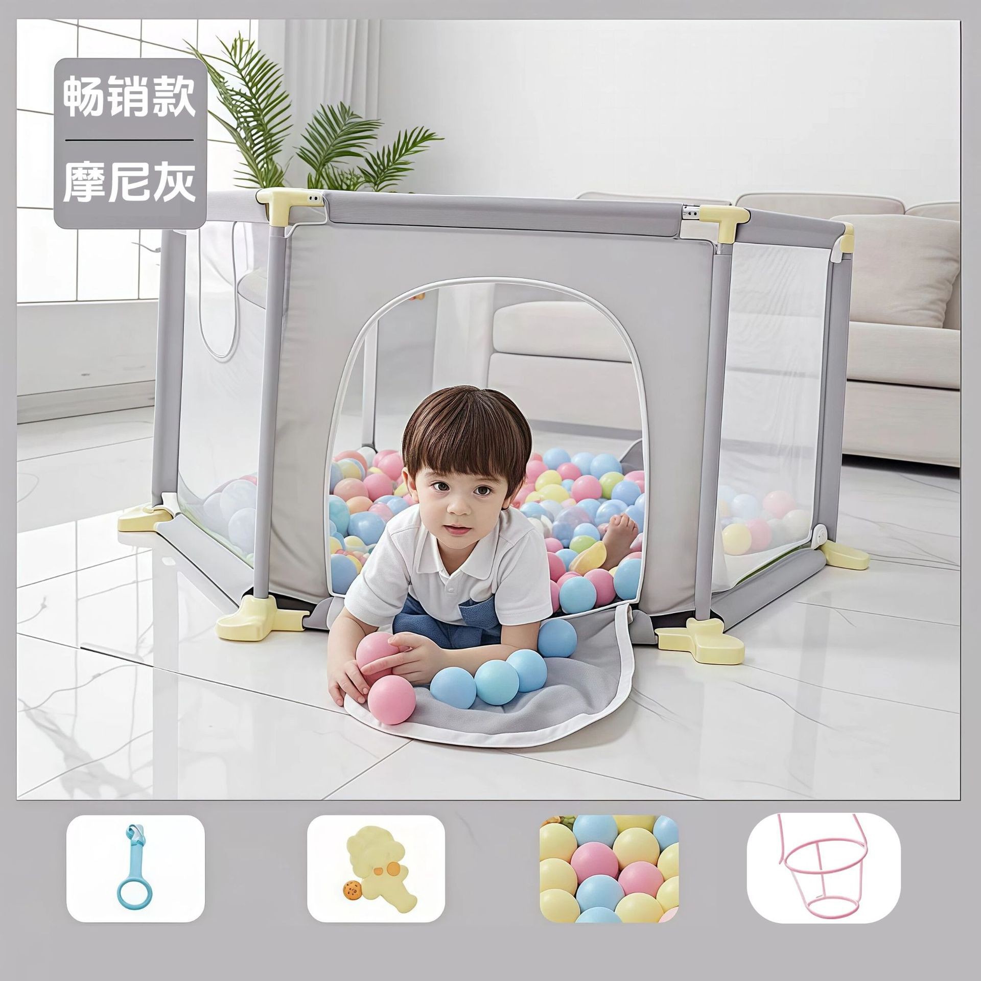 Children's Play Fence Above Ground Indoor Baby Crawling Mat Anti-Fall Baby Home Fence Children's Toddler Protective Fence