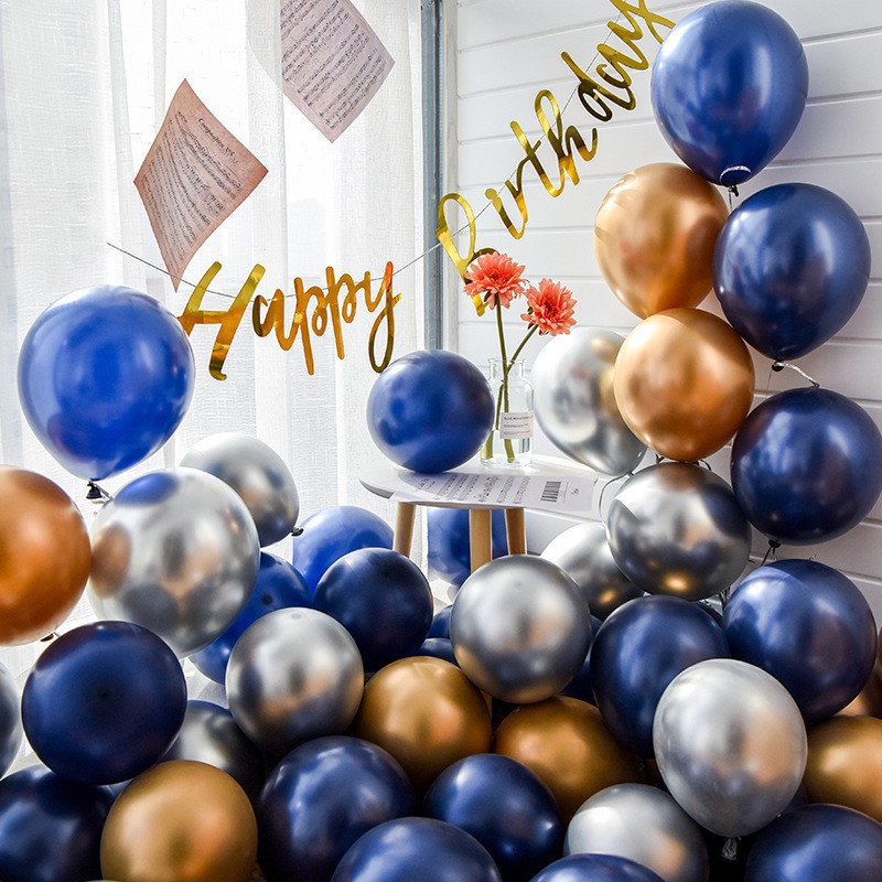 Internet Celebrity Thickened Metal Balloon Birthday Party Decoration Wedding Wedding Romantic Wedding Room Scene Layout Golden Balloon