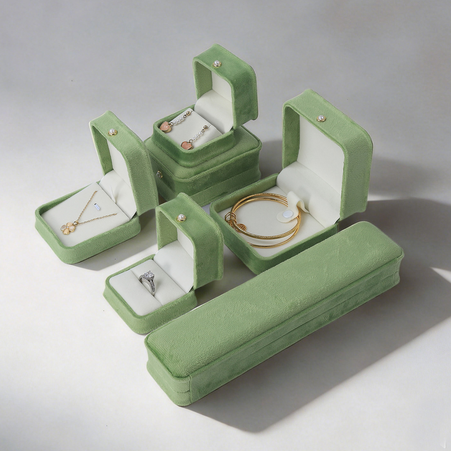 Caja de Empaque para Joyería con Corona de PU para Anillos Collares y Pulseras