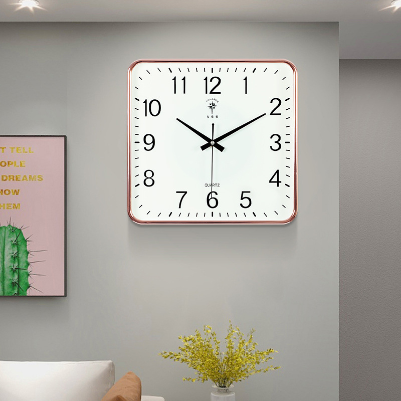 Reloj de pared cuadrado estilo Estrella Polar, moderno – para oficina o sala de reuniones, reloj de cuarzo, venta al por mayor.