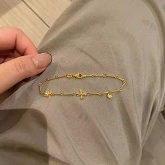 中古金色六芒星复古十字架手链小众设计时尚精致小众设计感手饰