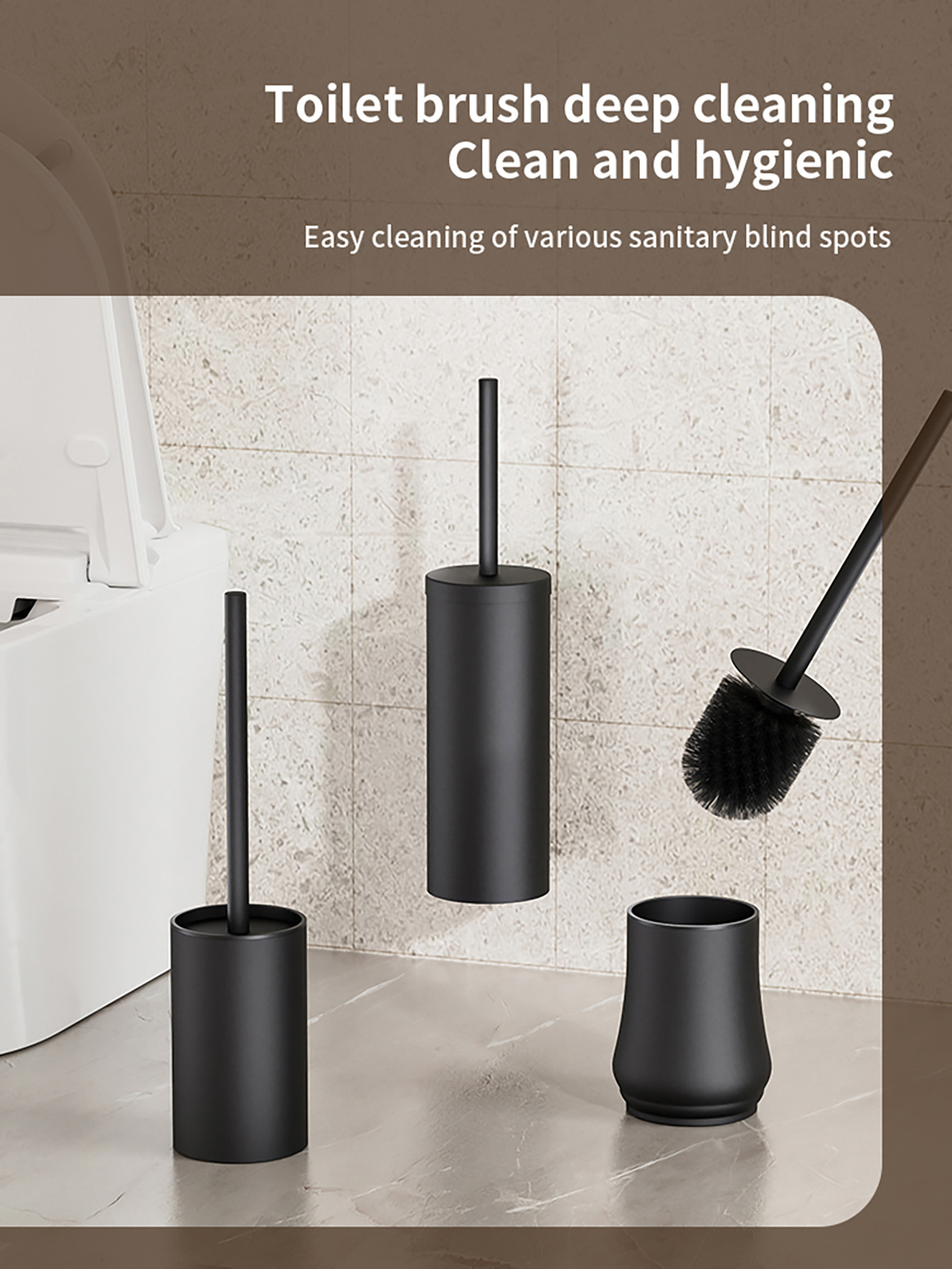 Toilet Base Home Use 360°Toilet Brush With Long Handle For Cleaning Without Dead Angles_voghion.com