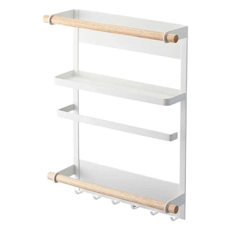 Directo de fábrica de estilo japonés refrigerador rack de almacenamiento suministros para el hogar estante de almacenamiento de tejido de la cocina de plástico