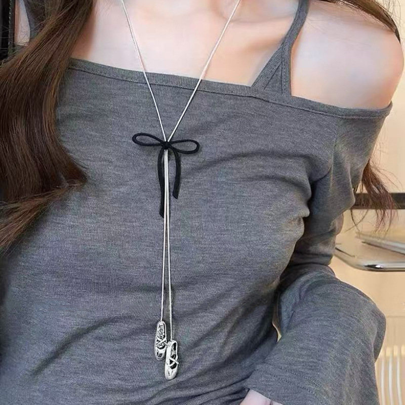 Otoño y invierno minimalistas collares colgante de goteo de Feng Shui mujeres chaqueta larga suéter cadena casual accesorios de lujo ligero