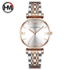 Japan Miyota 2035 movement solid stainless steel strap watch silver rose gold baby's breath ladies watch