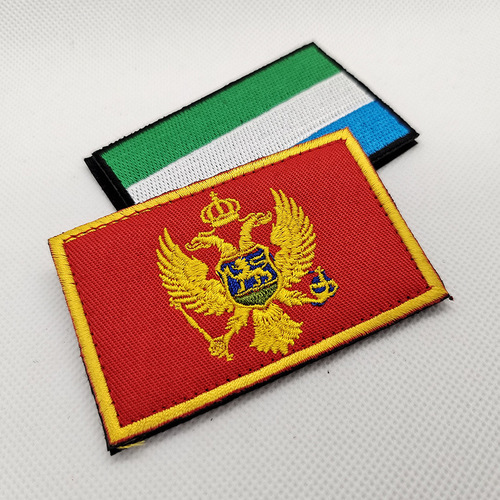 Cloud Wilderness Interesting Ox Multi-National Flag Embroidered Velcro Patch for Clothing Back Pack Decorative Fabric Sticker Badge 8*5cm