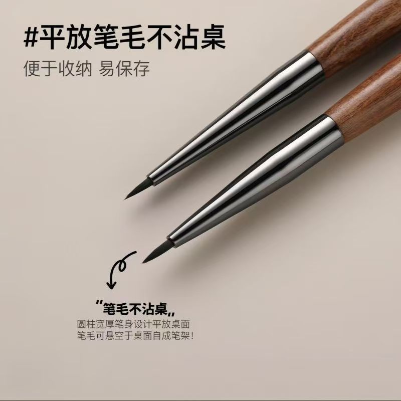 新款檀木杆美甲幼崽彩绘笔短款万能笔画花瓣勾线彩绘笔刷指甲工具|undefined