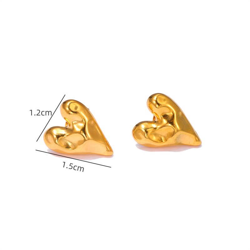 8g Weight 304 Stainless Steel Ear Needle Material Ear Studs Classification 1 Pair Quantity Holiday, Travel, Selfie Occasion 304 Stainless Steel Material Heart Shape, Flower Pattern Women's Gender Plating Design Elegant, Simple Style, Streetwear Style 1 Pair Elegant Simple Style Streetwear Heart Shape Flower Plating 304 Stainless Steel Ear Studs 9