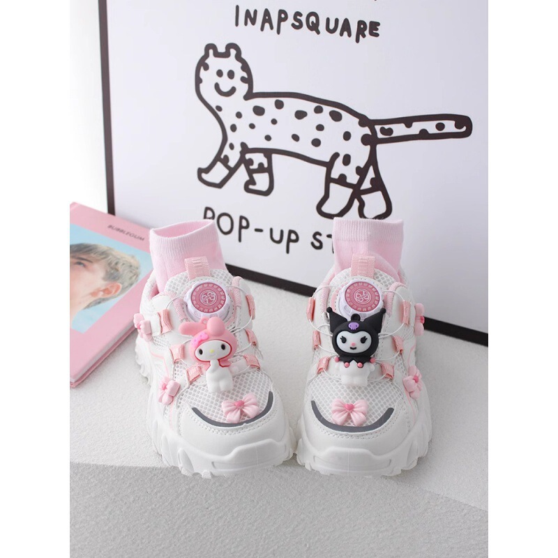 Girls Twisted Button Spring and Summer sneaker 2024 Breathable Mesh Spring Large Children's Mesh Shoes Children's Shoes Summer White Shoes