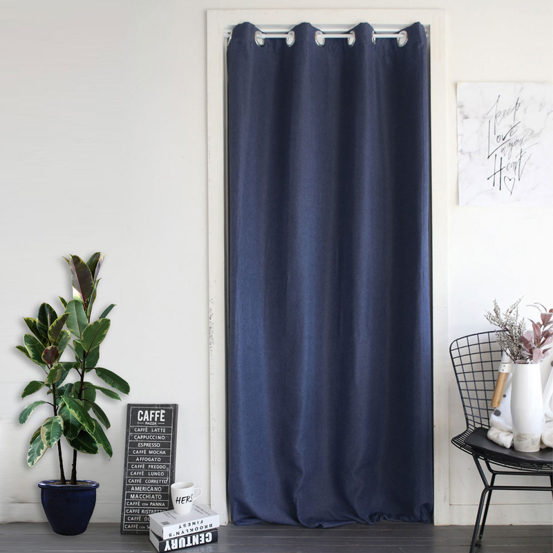 Daifa Customized Simple Linen Door Curtain Storage Room Shade Wardrobe Curtain Shade Finished Hole-free Installation