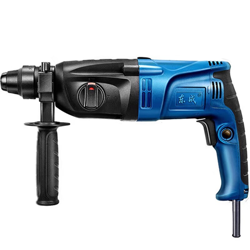 Dongcheng martillo eléctrico ligero mango redondo dos pozos dos ranuras tres usos perforación a través de la pared multifuncional de alta potencia hormigón doméstico