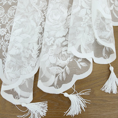 French light luxury rose lace curtains tassels home living room bedroom gauze curtain partition small door curtain short curtain