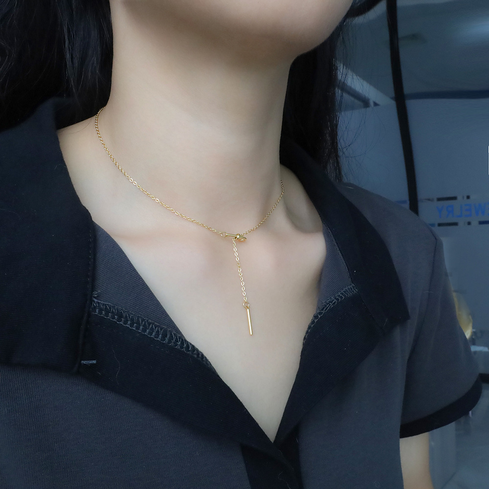 Model Show Non-fading Geometric Stainless Steel Necklace