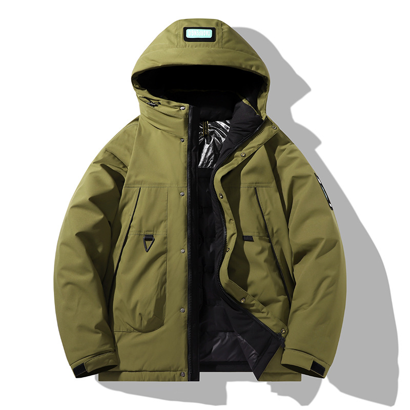 Chaqueta de plumón para hombre marca de moda de invierno para hombre 90 plumón de pato blanco con capucha ropa de abrigo casual para hombre ropa de trabajo chaqueta de plumón