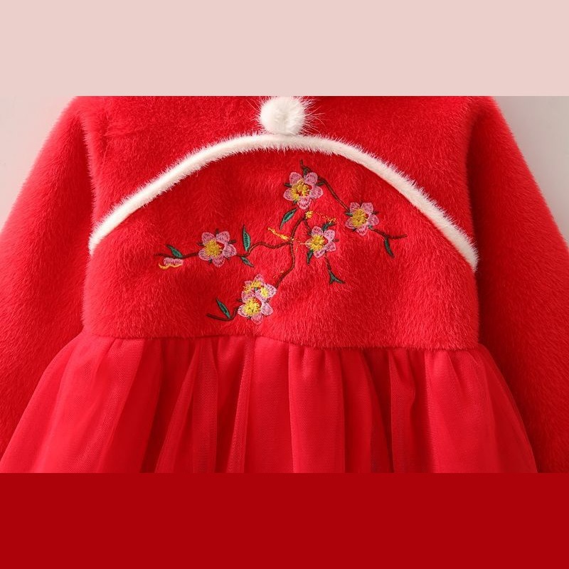 女童冬季棉服儿童加厚唐装年服棉衣2025新款时髦宝宝保暖秋冬外套