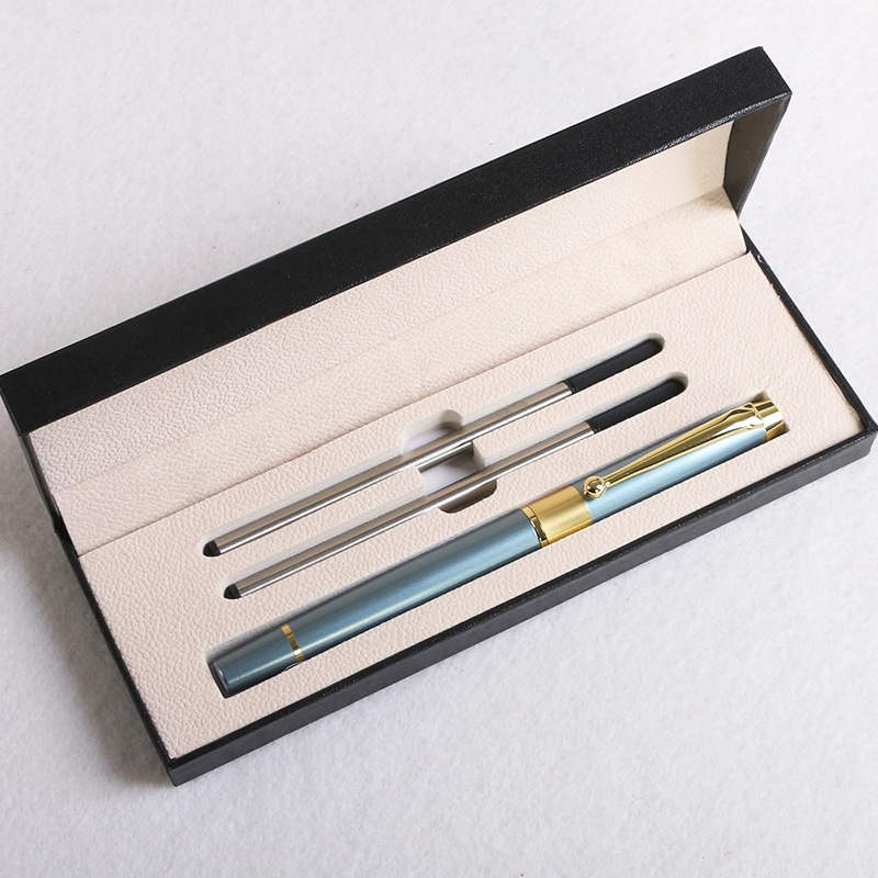 Wholesale gold sign pen men and women business metal sign pen printing logo gel pen black ball pen