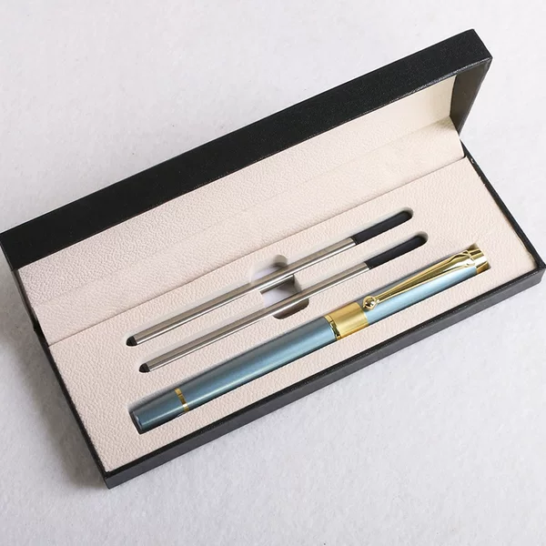 Wholesale gold sign pen men and women business metal sign pen printing logo gel pen black ball pen