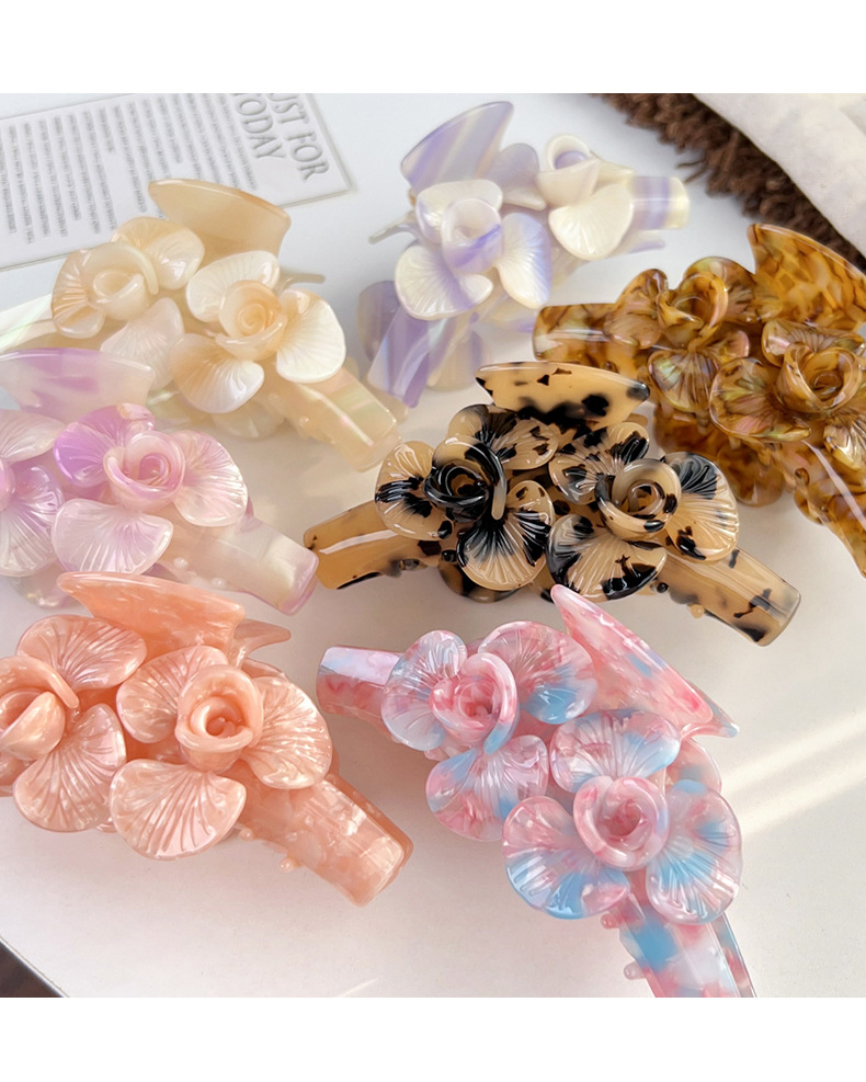 Flowers Design Sweet Women's Flower Acetic Acid Sheets Flowers Hair Claws
