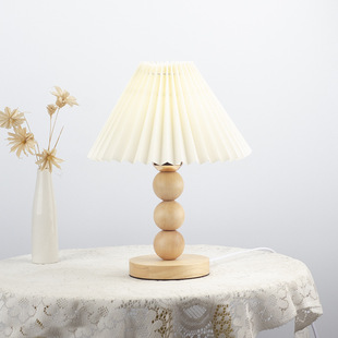 ins Style Nordic Simple Modern Wooden Table Lamp Bedroom Bedside Night Lamp Creative Desk Reading Decorative Makeup Lamp