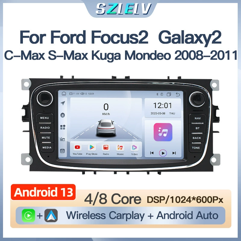 Подходит для Ford Focus белый серебристый черный Mondeo Galaxy Escape автомобильный центральный экран навигация заднее изображение