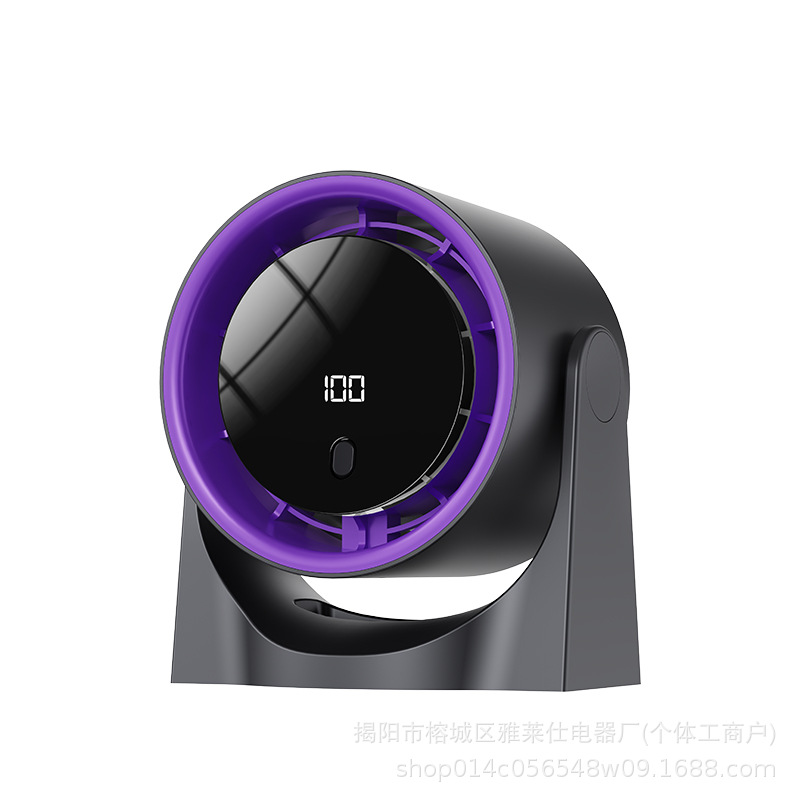 [Amazon Hot Sale] ventilador de escritorio al aire libre circulación de gran viento para el hogar visualización digital ventilador triángulo de doble propósito