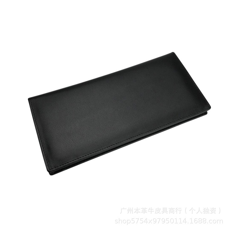 Japanese-Style Genuine Leather Men's Long Wallet Business High-Quality First Layer Cowhide Large Capacity Multi-Card Holder Clutch Wallet