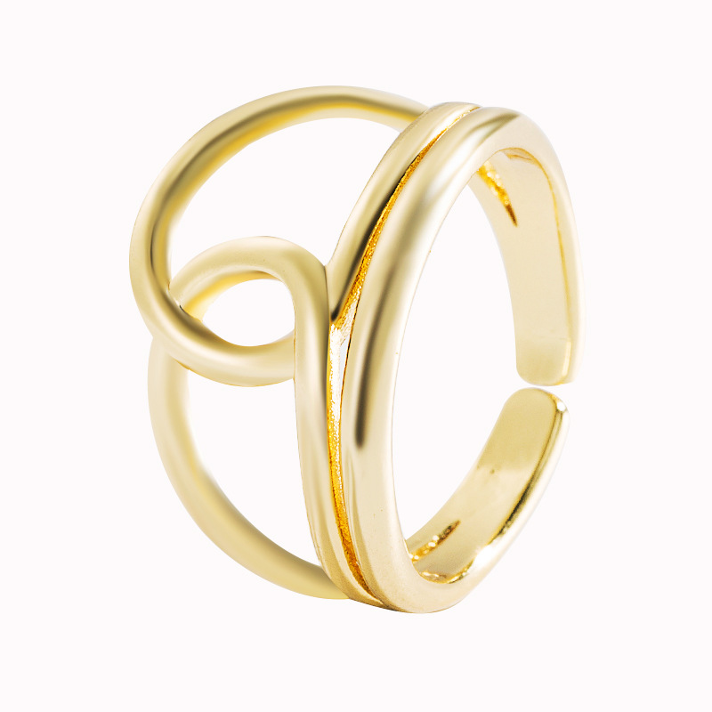 retro simple drip oil-plated Devilu0027s eyes alien shape copper open ring