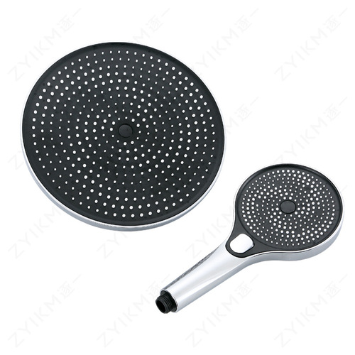 Manual button shower head, large water output, gray handheld shower head, three-speed supercharged shower head for showering and raining