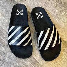 东南亚男女款斑马纹黑色凉拖2023夏新款尼日利亚高品质凉拖情侣款