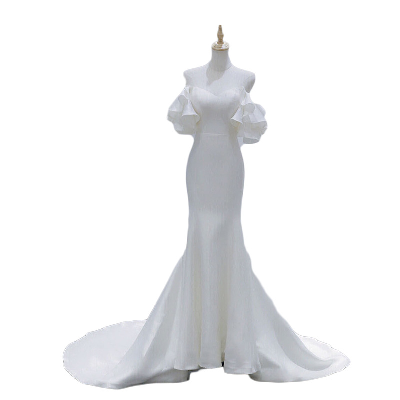 Vestido de novia de satén estilo sirena, nuevo estilo 2026, elegante vestido de recepción y salida para la novia, vestido adelgazante de ensueño súper mágico.
