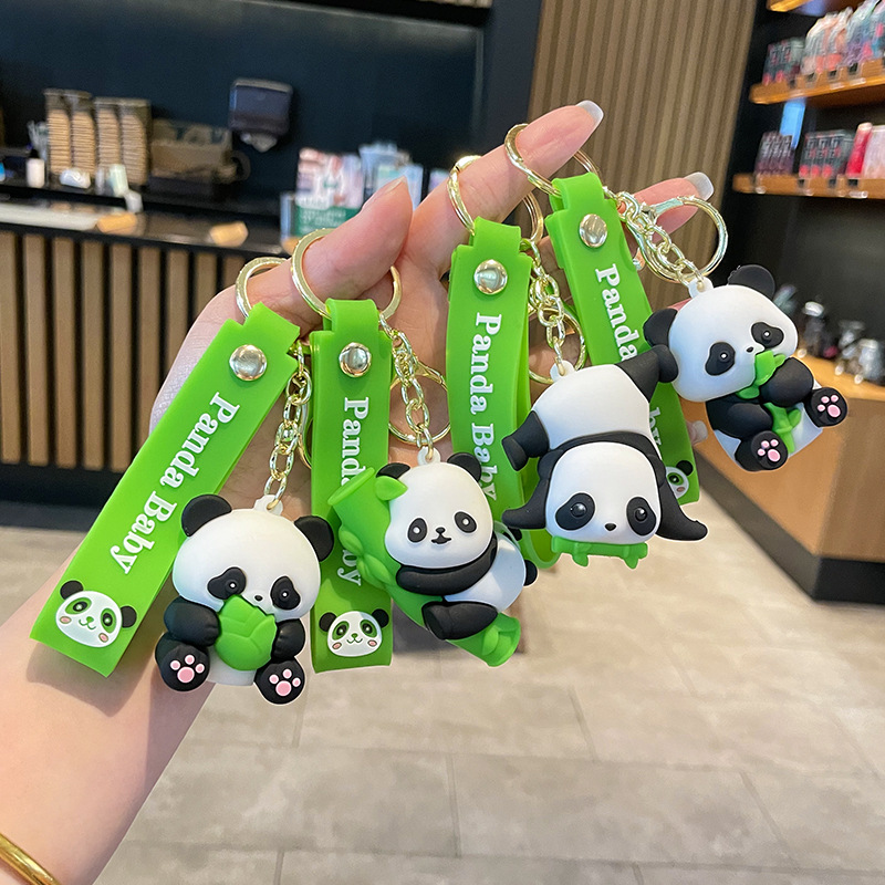Nuevo colgante de panda de Chengdu, muñeca de dibujos animados, llavero, colgante de base de souvenirs, bolso femenino, pareja, colgante pequeño