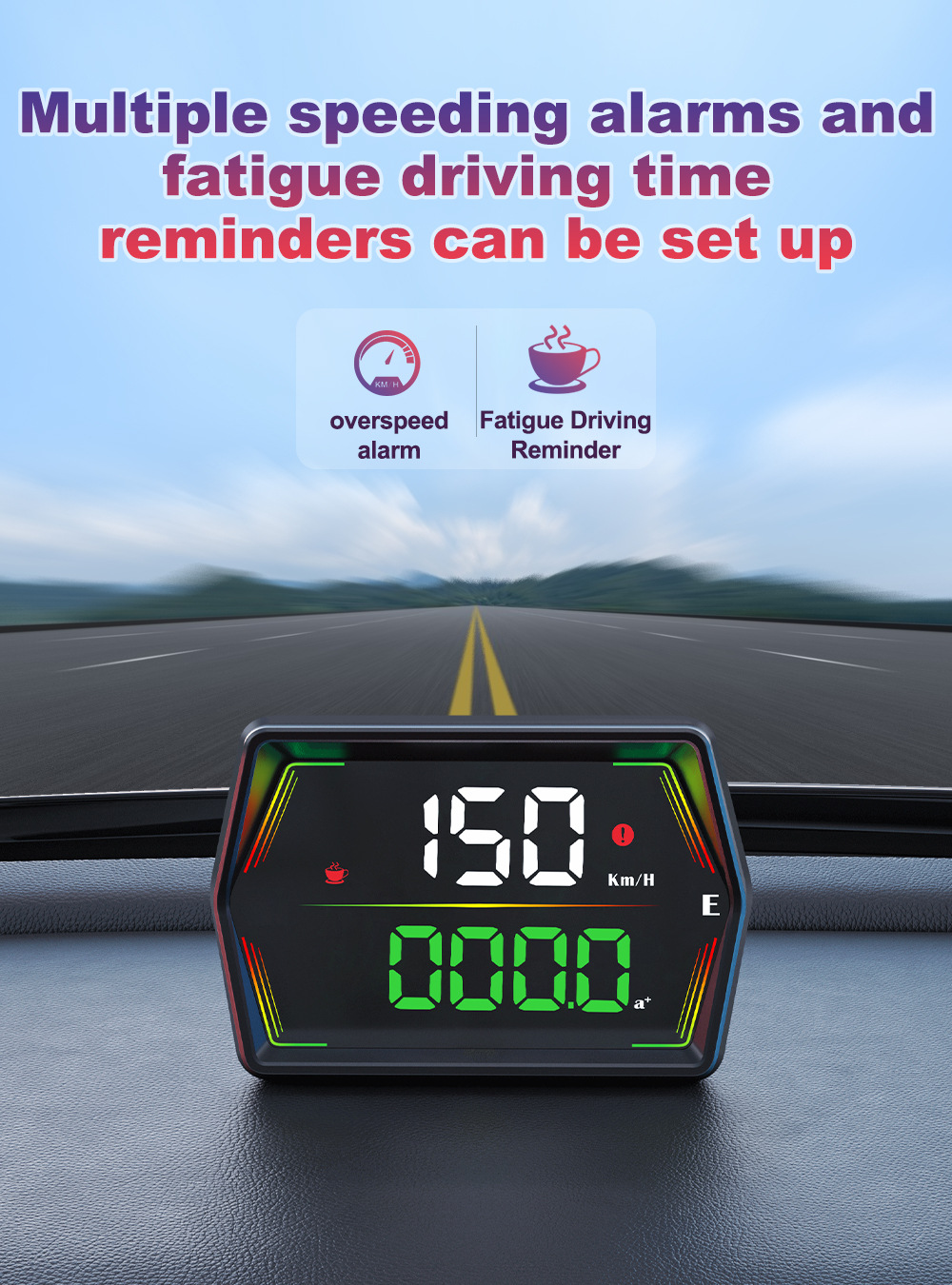 Universal car HUD head-up display, Beidou GPS vehicle speedometer, total mileage accumulation, high-definition head-up display