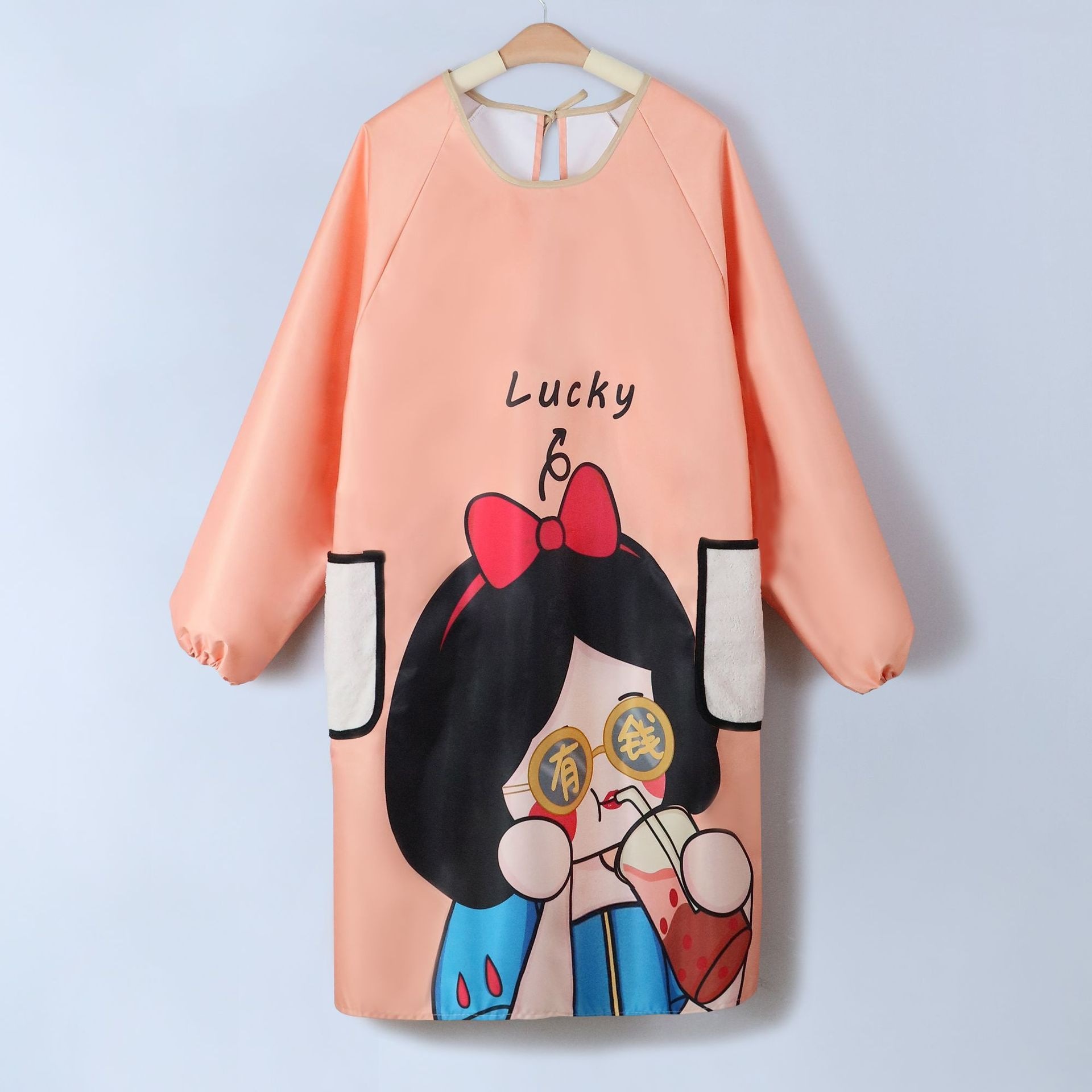 2025 pequeña mujer rica nueva impermeable delantal a prueba de agua a prueba de aceite de mangas largas cocina doméstica cocina de trabajo ropa de trabajo