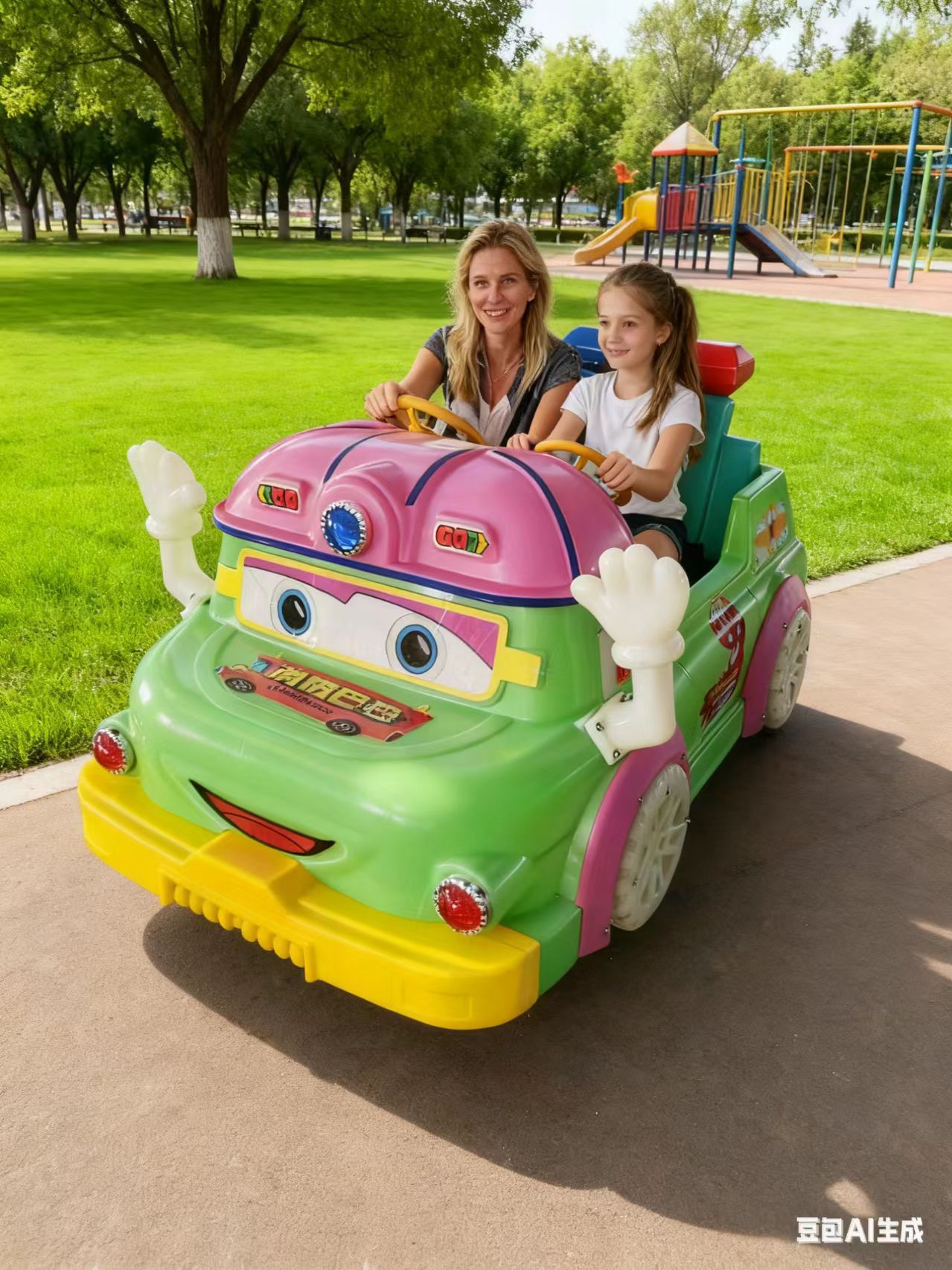 Vehículo todoterreno al aire libre para niños karting eléctrico mayorista para dos personas puede sentarse en línea cuadrada popularidad de los fabricantes de automóviles de choque