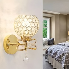 现代简约时尚LED水晶壁灯 玻璃水晶创意墙壁灯走廊过道卧室床头灯