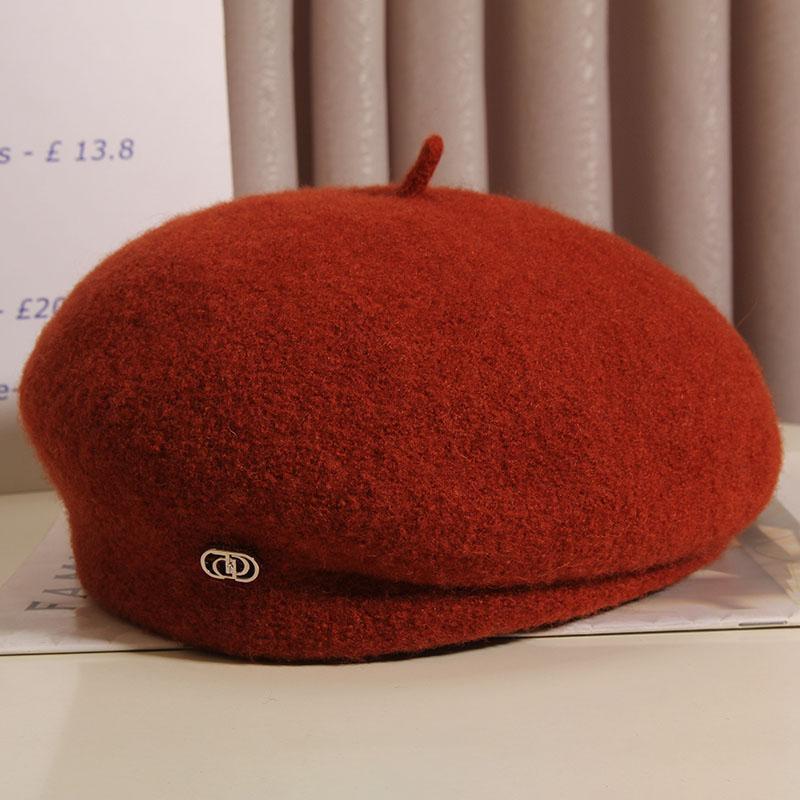 French Retro Wool Beret For Women Elegant Winter Accessory_voghion.com