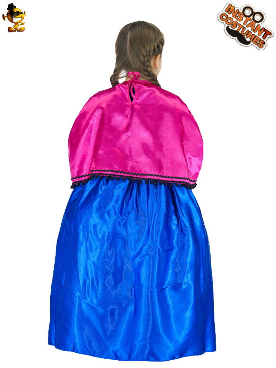 Niña princesa vestido Halloween niños fiesta vestido Cosplay bola niña vestido azul con capa