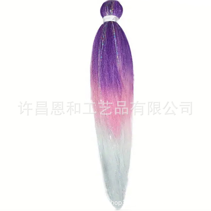 Transfronterizo color gradiente EZ gran trenza láser fibra química trenzada cabello fácil cabello trenzado africano pelucas