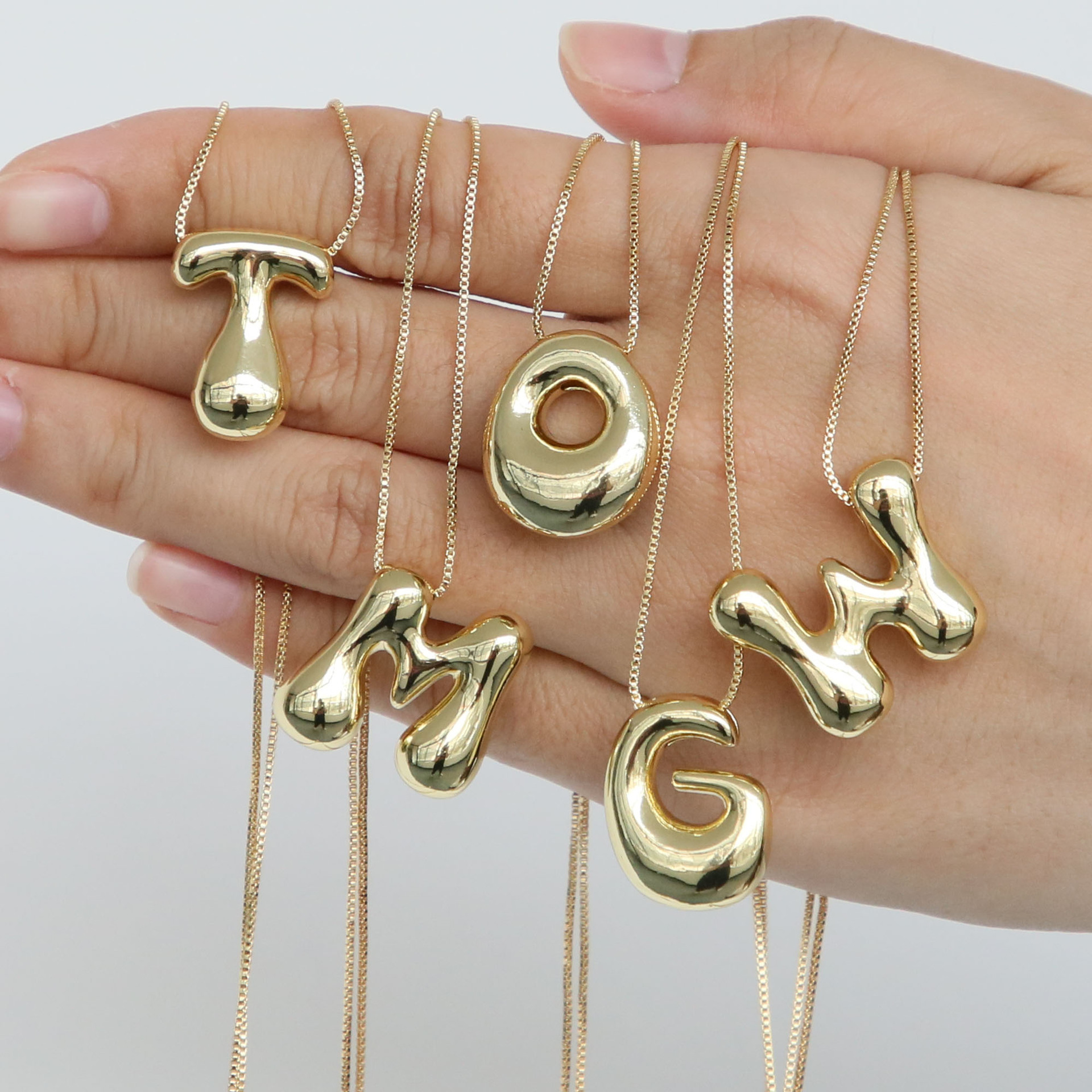 17g Weight 18K Gold Plated Plating Material Casual Simple Style Letter Brass Pendant Necklace 1 Piece
