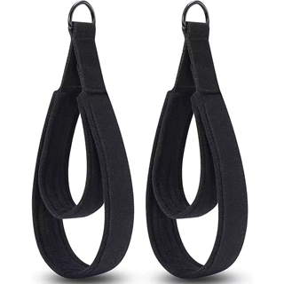 黑色涤棉黑色金属D环双环瑜伽普拉提运动带Pilates Double Loops