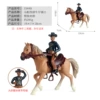 3344B Western denim knight+yellow horse