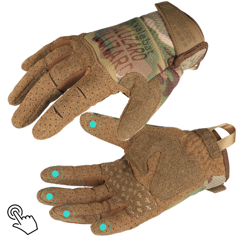 Guantes tácticos, entrenamiento de doble cara, pantalla táctil de cinco dedos, transpirables, cómodos, antideslizantes, resistentes al desgaste, anticaídas, guantes de ciclismo para deportes al aire libre