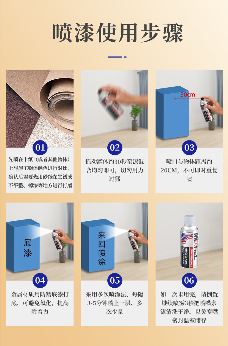 Mike Hand Spray Paint for Tricycles, Self-Spray Metal Anti-Rust Paint, Wheel Hub Furniture Color Change Repair Paint Wholesale