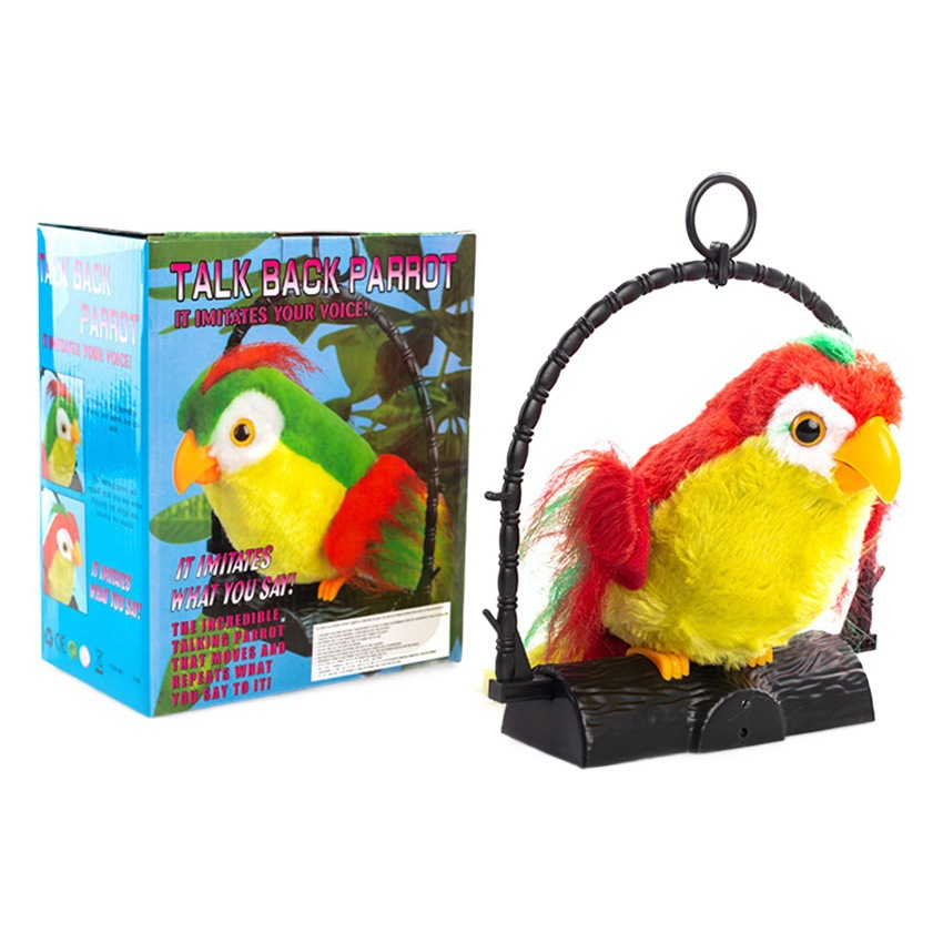 Loro de Peluche Eléctrico con Grabación y Control por Voz para Niños image 1