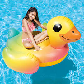 原装正品INTEX小黄鸭座骑充气动物坐骑水上戏水儿童玩具57556